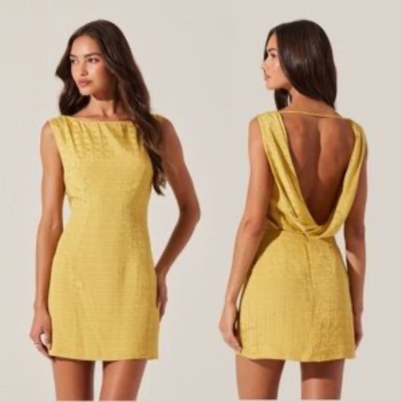 Astr Dresses & Skirts - Astr The Label Open Back Cowl Back mini Dress in Chartreuse - size small